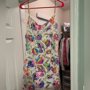 Multi-Colored Sequin Mini Dress